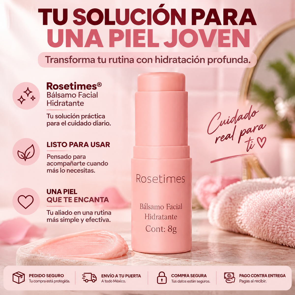 balsamo facial hidratante rosetimes 8g