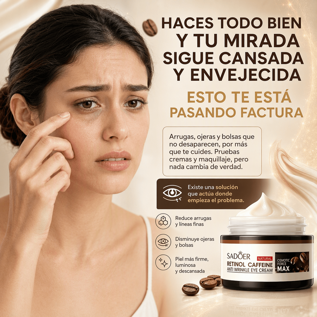 Crema Contorno De Ojos Retinol Y Cafeína